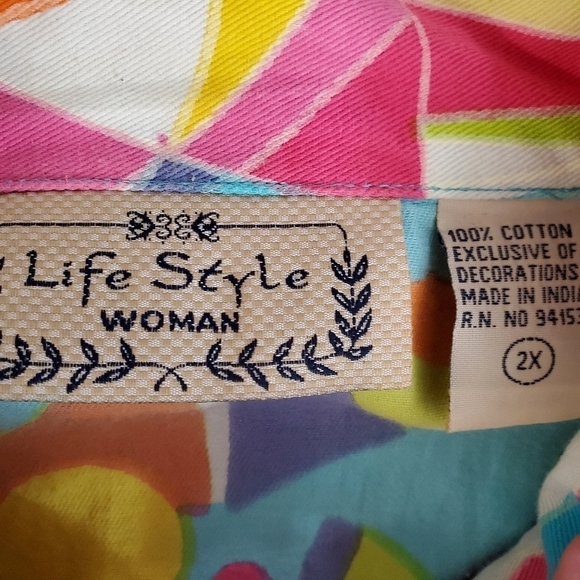 LifeStyle Colorful Butterfly Swirl Art Deco Blazer - Picture 8 of 9